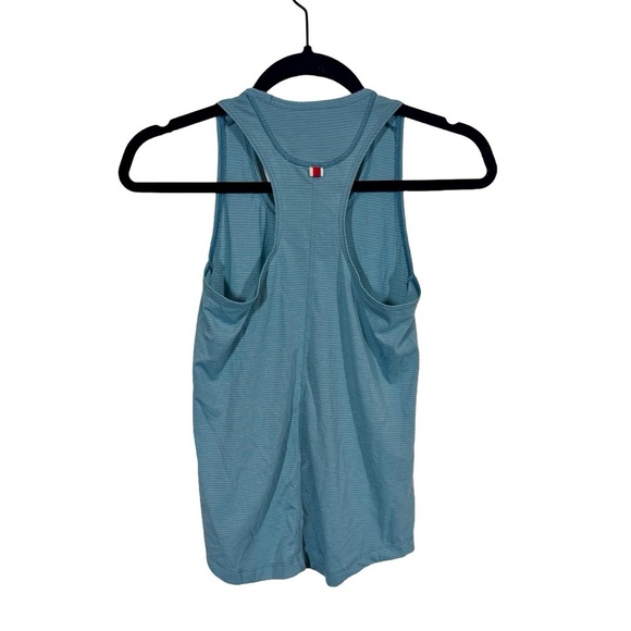 Tracksmith Horizon Racerback Dri-Release Lightweight Tank in Stonewash Stripe - Picture 3 of 7